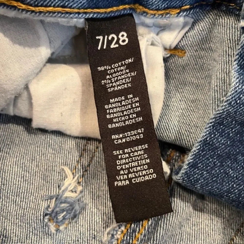 Kendall‎ + Kylie Super High Distressed Skinny Jeans Medium Light Wash Size 28